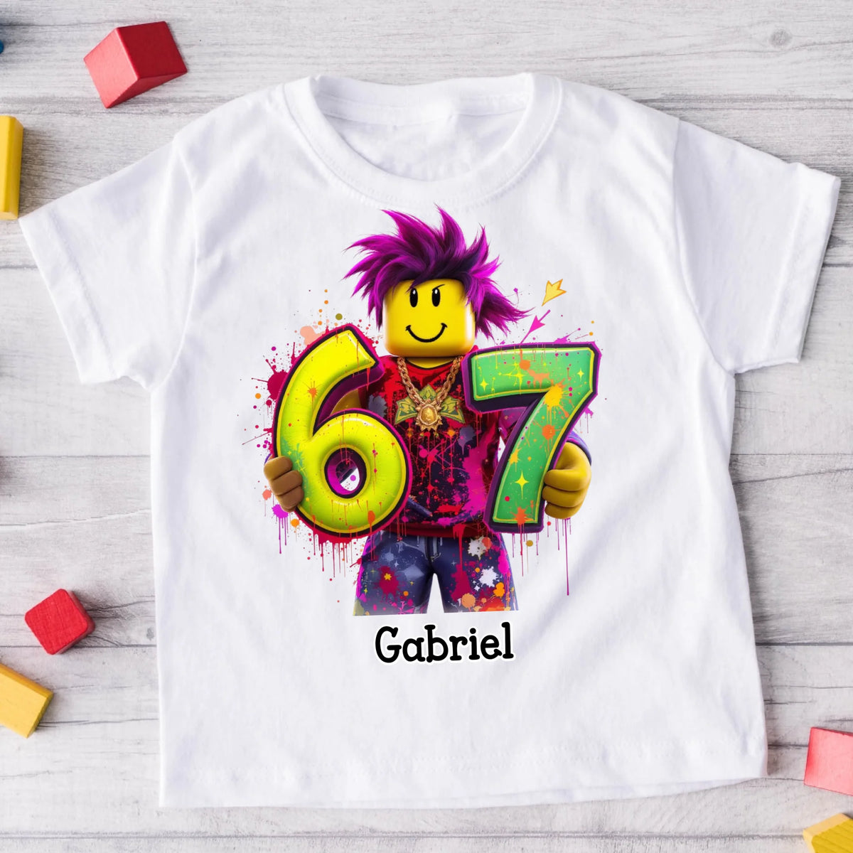 Gyerek póló 67-es mintával – six seven – személyre szabható #842